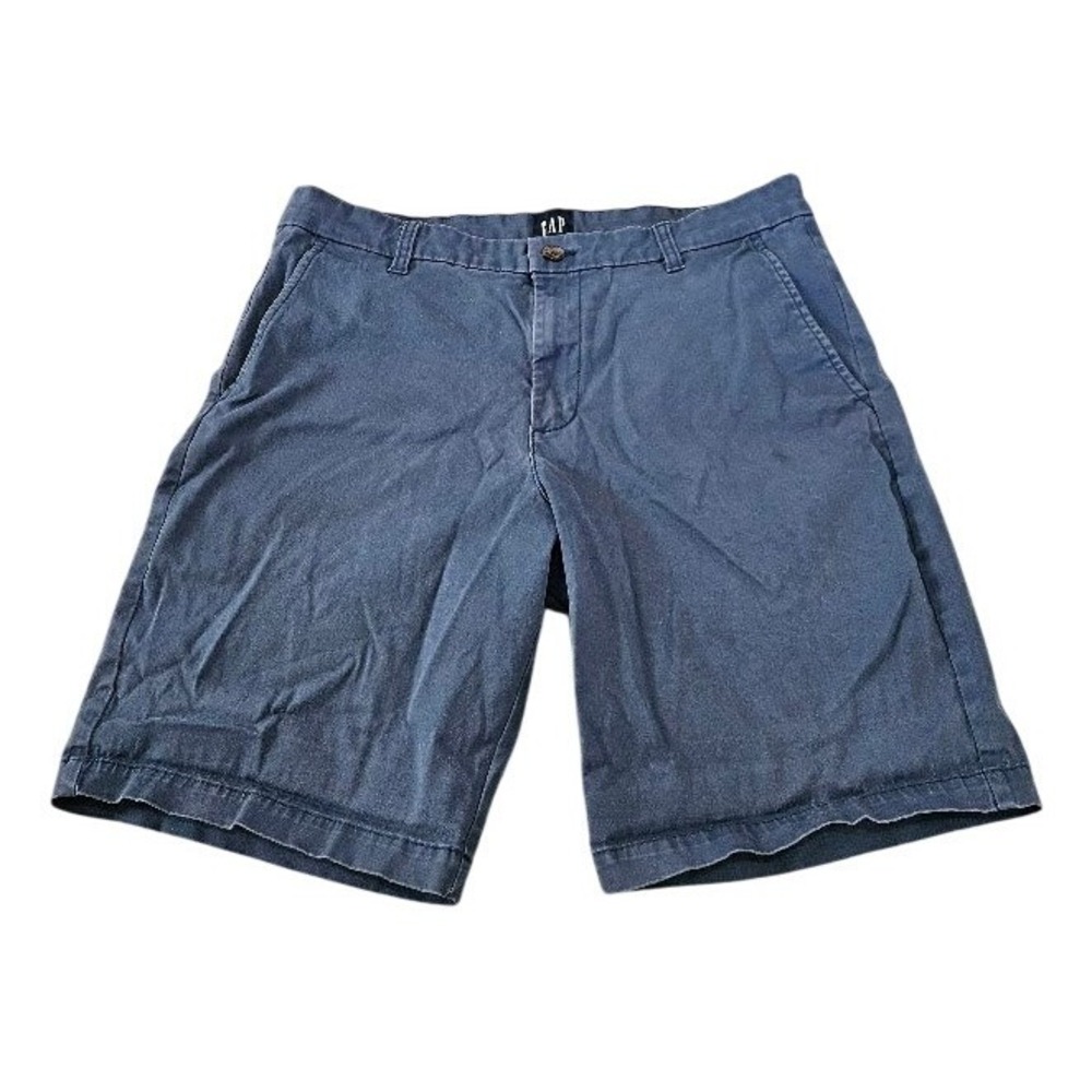 GAP Mens Navy Blue Essential Khaki Chino Shorts Size 34 Stretch Cotton Twill